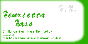 henrietta nass business card